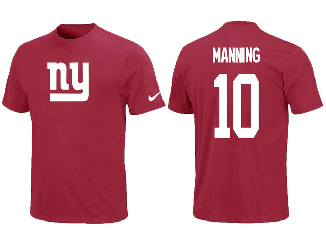  Nike New York Giants Eli Manning Name& Number TShirt Red 100 