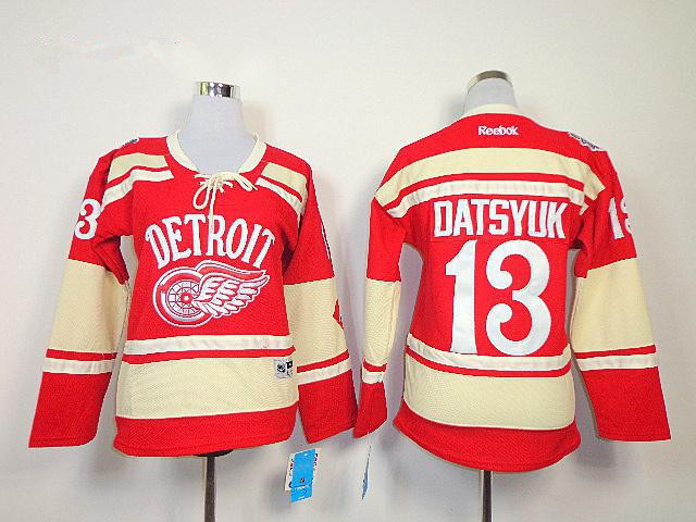 NHL Reebok Womens Detroit Red Wings 2014 NHL Winter Classic #13 Pavel Datsyuk Red Jersey