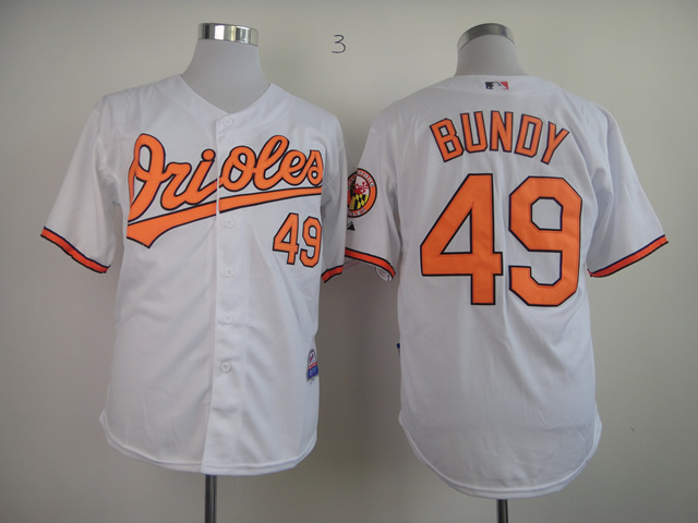 MLB Baltimore Orioles #49 Bundy White Jerseys