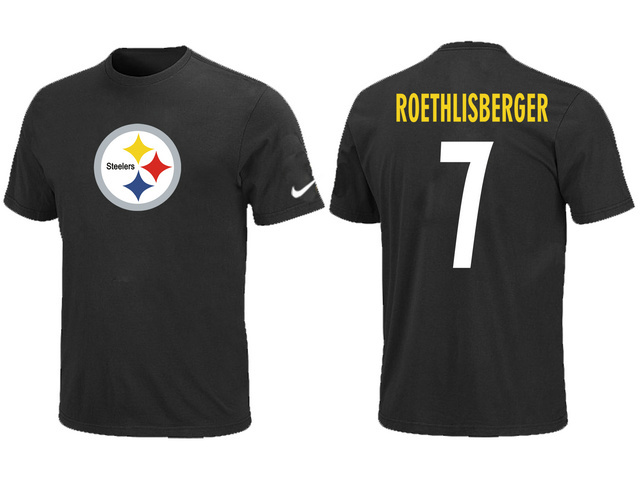  Nike Pittsburgh Steelers Ben Roethlisberger Name& Number TShirt Black 69 