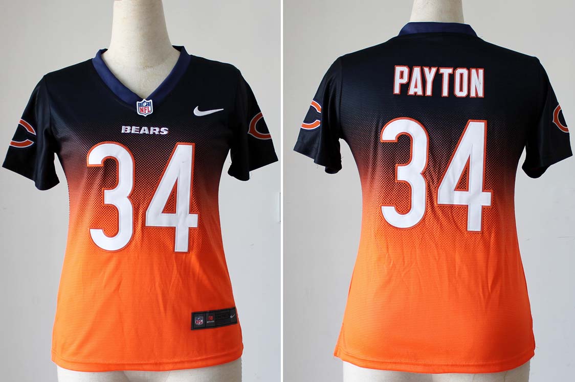 NFL Women Chicago Bears Payton #34  Fadeaway Jersey