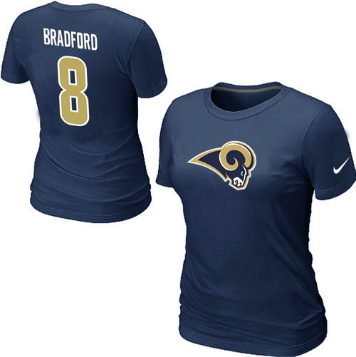  Nike St- Louis Rams Sam Bradford Name& Number Womens TShirt Blue 5 