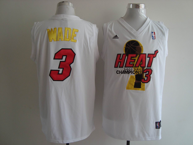 2013 NBA champion Miami Heat #3 Wade White Colo the Finals Jersey