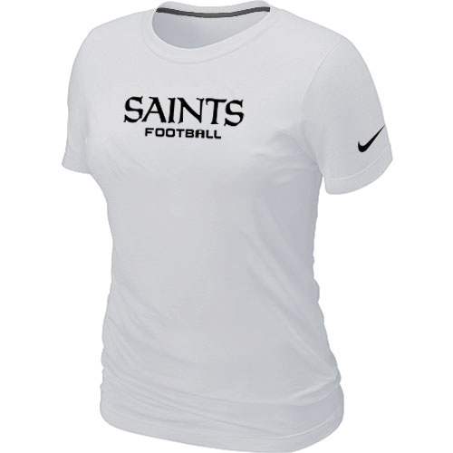 Nike New Orleans Saints Sideline  Legend Authentic Font Womens TShirt White 7