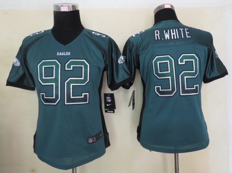 Women 2013 NEW Nike Philadelphia Eagles 92 R.White Drift Fashion Green Elite Jerseys