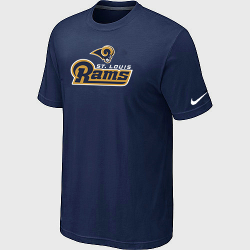  Nike St- Louis Rams Authentic Logo TShirt D- Blue 52 