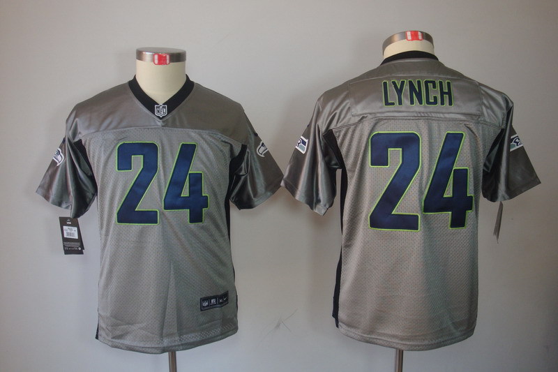 NFL Seattle Seahawks #24 Lynch Youth Grey Lights Out Jersey