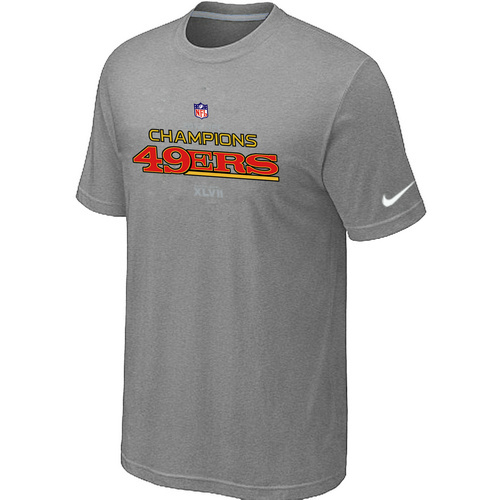  Mens Nike San Francisco 49 ers 2012 NFC Conference Champions Trophy Collection Long L- Grey TShirt 86 