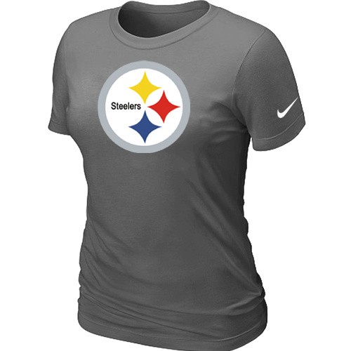  Pittsburgh Steelers D- Grey Womens Logo TShirt 63 