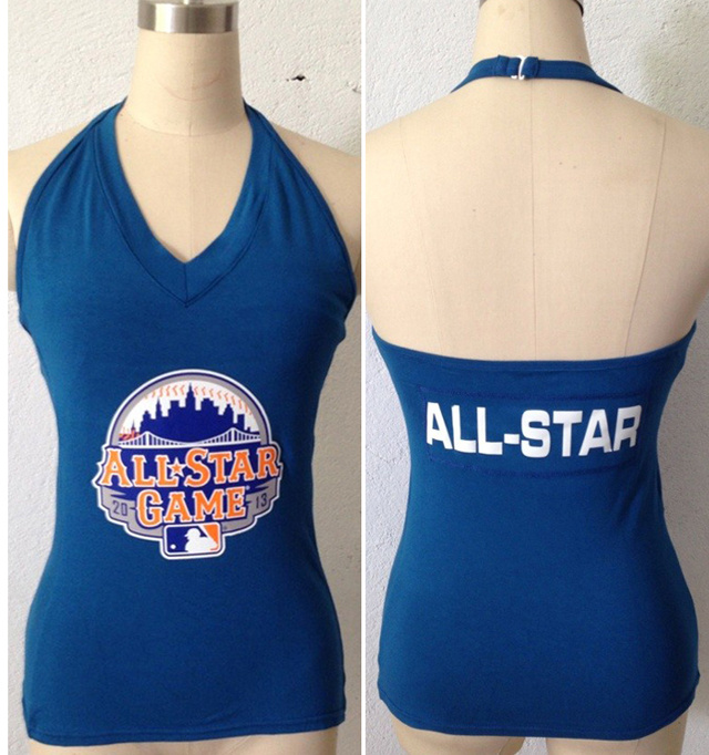 All Star Game MLB Womens All Sports Couture  Blown Coverage Halter Top Blue