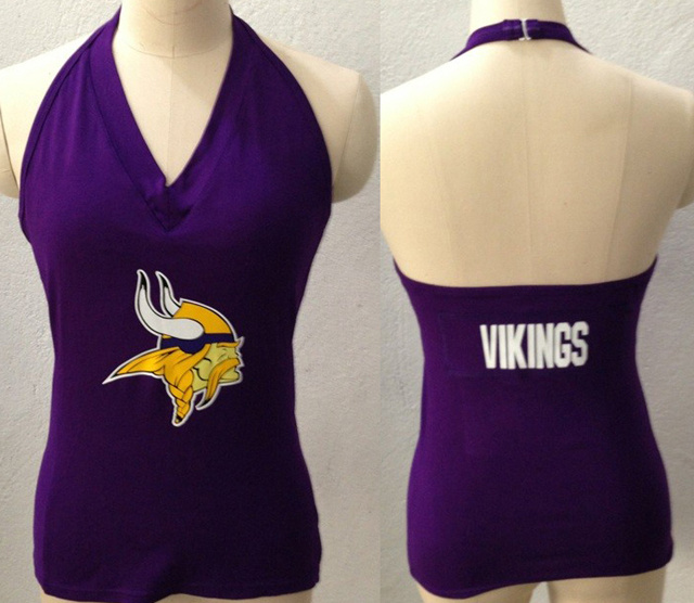 Womens All Sports Couture Minnesota Vikings Blown Coverage Halter Top