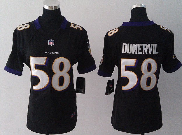 Women Nike Baltimore Ravens 58 Elvis Dumervil Black NFL Jersey.JPG