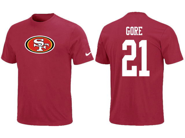  Nike San Francisco 49 ers Frank Gore Name& Number TShirt Red 239 