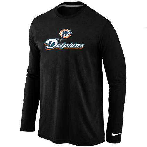 Nike Miami Dolphins Authentic Logo Long Sleeve T-Shirt Black