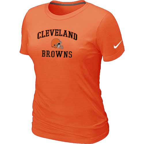  Cleveland Browns Womens Heart& Soul Orange TShirt 26 