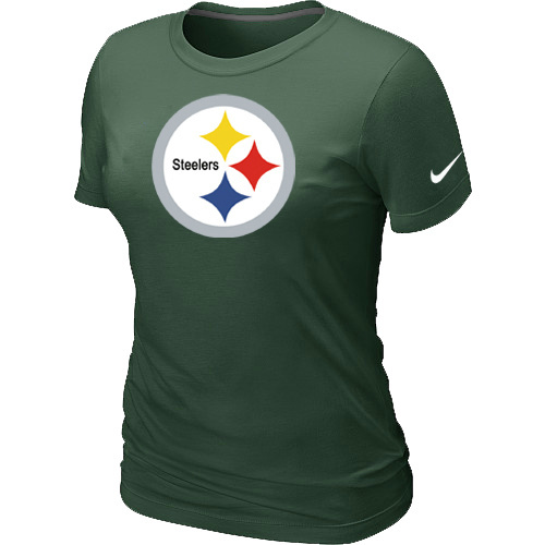  Pittsburgh Steelers D- Green Womens Logo TShirt 64 
