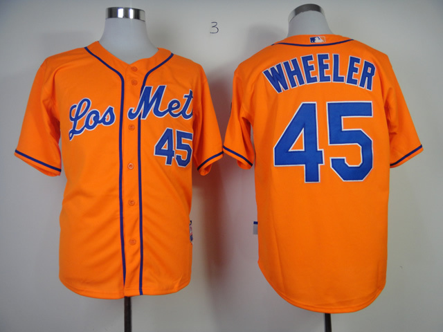 MLB New York Mets Authentic #45 Wheeler Orange jersey