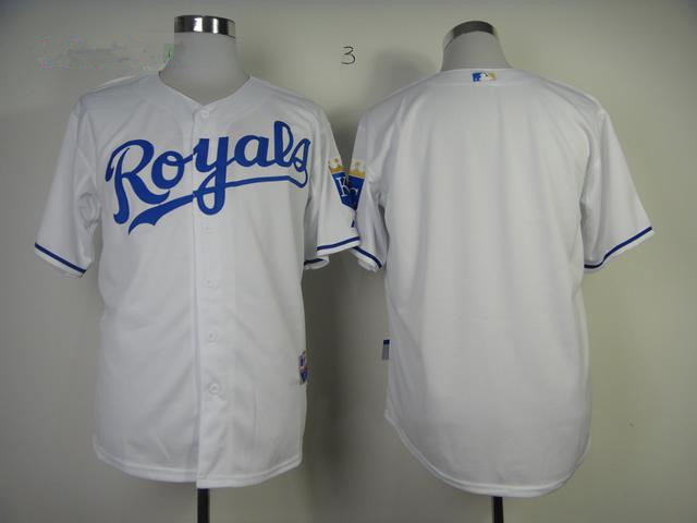 MLB Kansas City Royals Blank White Cool Base Jersey