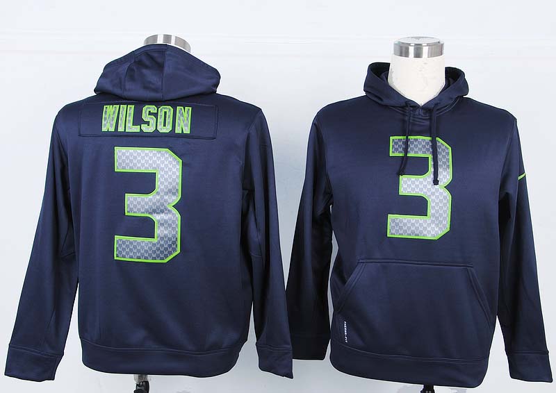 Nike NFL Seattle Seahawks #3 Wilson Blue Hoodie