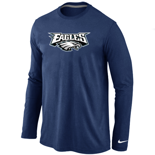 Nike Philadelphia Eagles Authentic Logo Long Sleeve T-Shirt D.Blue