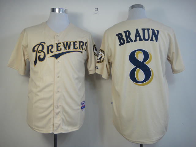 Milwaukee Brewers Authentic 8 Braun YOUniform Cool Base Jersey