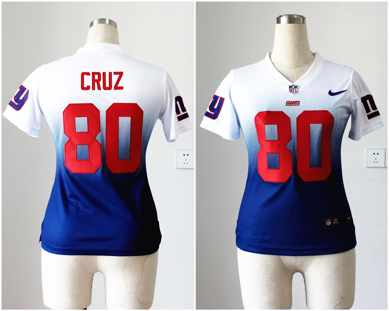 Nike New York Giants #80 Cruz Drift Fashion II Elite  Women Jerseys