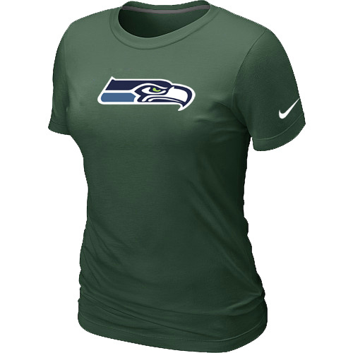  Seattle Seahawks D- Green Womens Logo TShirt 59 
