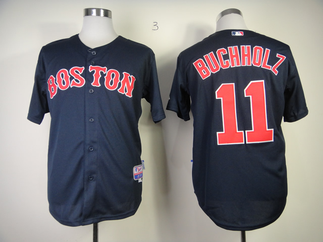 MLB Boston Red Sox #11 Clay Buchholz Dark Blue Jersy