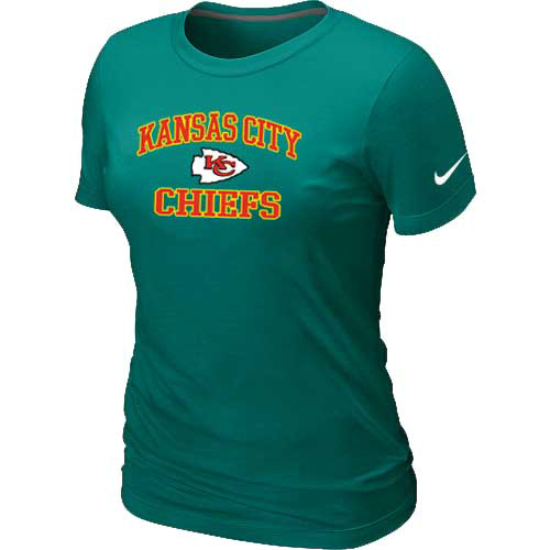  Kansas City Chiefs Womens Heart& Soul L- Green TShirt 30 