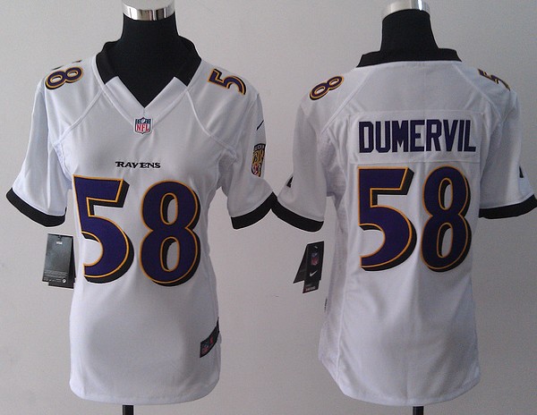 Women Nike Baltimore Ravens 58 Elvis Dumervil White NFL Jersey.JPG