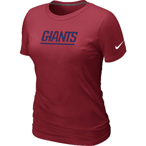  Nike New York Giants Authentic Logo Womens TShirt Red 12 