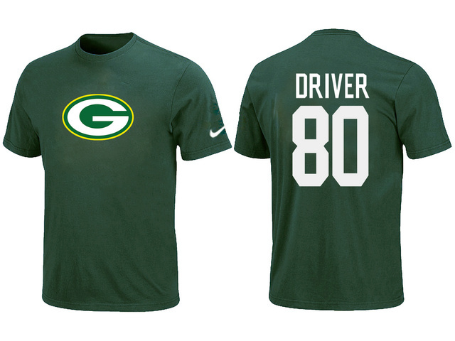  Nike Green Bay Packers Donald Driver Name& Number TShirt Green 124 