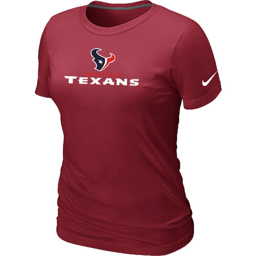  Nike Houston Texans Authentic Logo Womens TShirt Red 3 