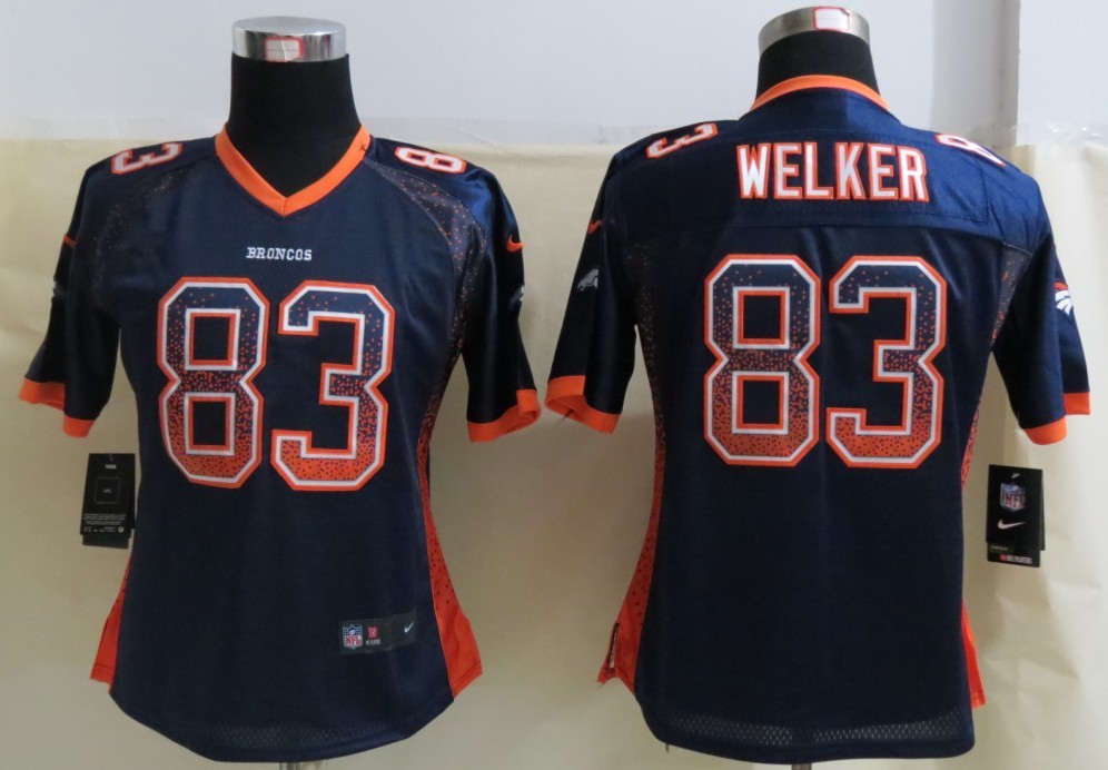 Women 2013 NEW Nike Denver Broncos 83 Welker Drift Fashion Blue Elite Jersey