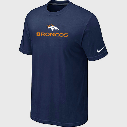  Nike Denver Broncos Authentic Logo TShirt D- Blue 84 