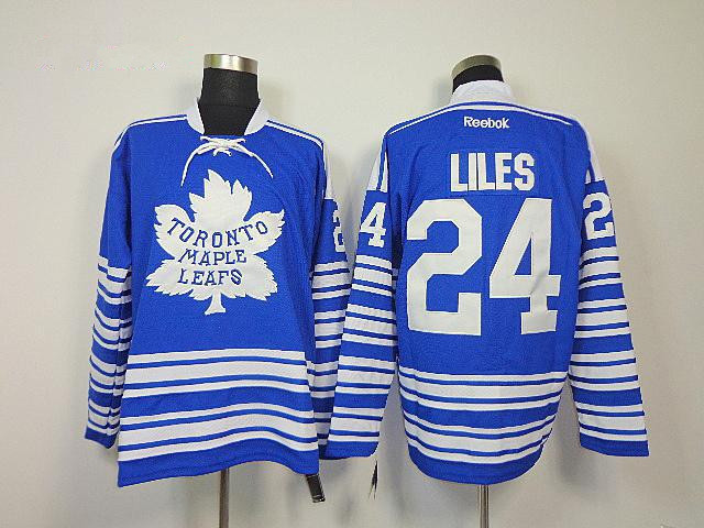 NHL Reebok Toronto Maple Leafs #24 John Michael Liles Blue 2014 Winter Classic Jersey