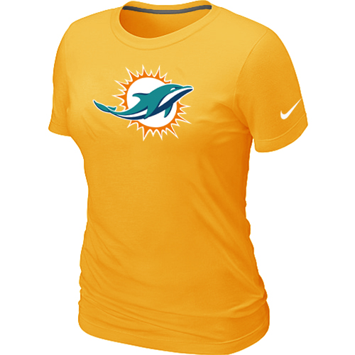 Miami Dolphins Sideline Legend logo womensT-Shirt Yellow