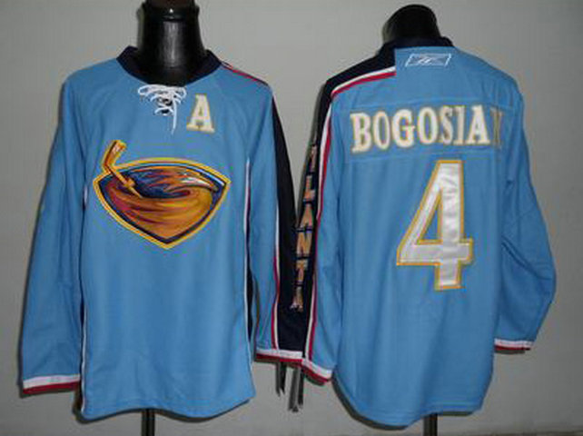 Bogosian jersey, Atlanta Thrashers #4 Embroidered NHL Blue Jersey