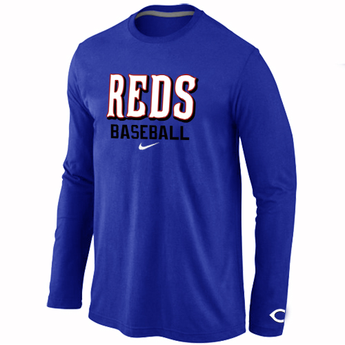 Nike Cincinnati Reds Long Sleeve T-Shirt Blue