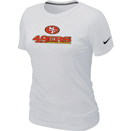  Nike San Francisco 49 ers Authentic Logo Womens TShirt White 168 