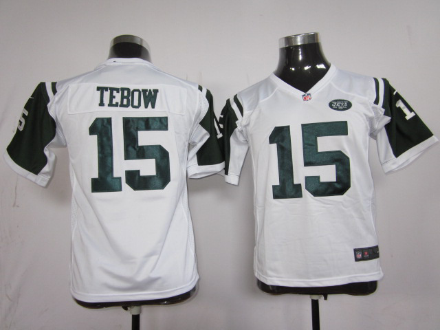 Youth White Tebow New York Jets #15 Jersey