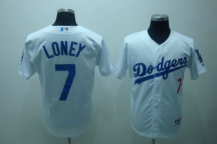 MLB Los Angeles Dodgers #7 Loney White Jersey