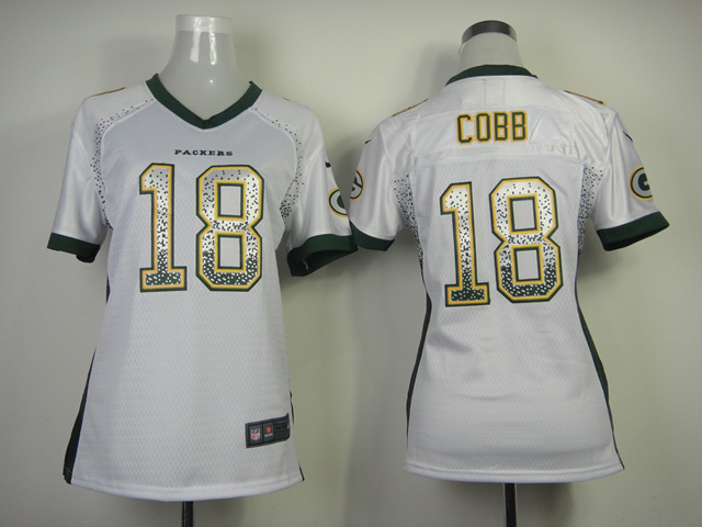 2013 NEW Nike Green Bay Packers 18 Cobb Women Drift Fashion White Elite Jersey