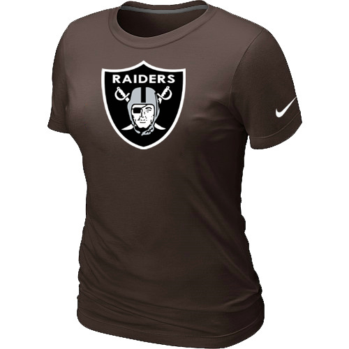  Oakland Raiders Brown Womens Logo TShirt 40 