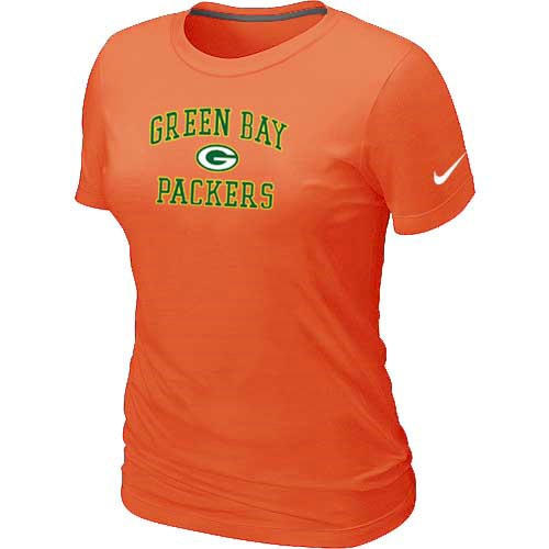  Green Bay Packers Womens Heart& Soul Orange TShirt 100 