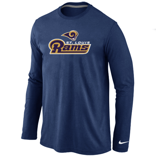 Nike St.Louis Rams Authentic Logo Long Sleeve T-Shirt D.Blue