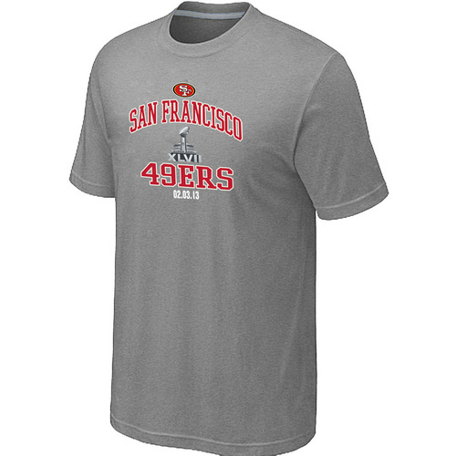  Mens San Francisco 49 ers Super BowlXLVII Heart& Soul L- Grey TShirt 114 