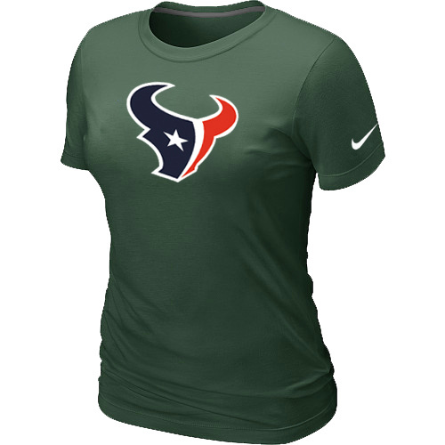  Houston Texans D- Green Womens Logo TShirt 71 