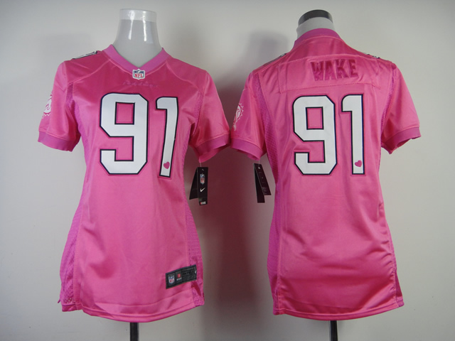 NFL Miami Dolphins #91 Wake Women Pink Jersey