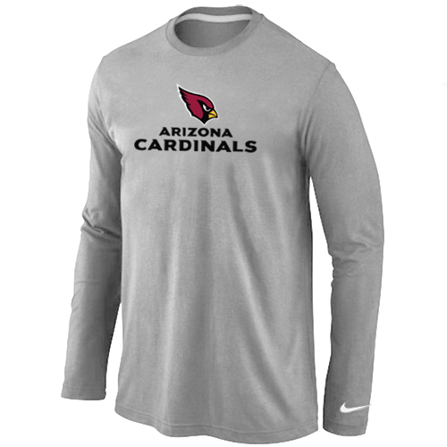 Nike Arizona Cardinals Authentic Logo Long Sleeve T-Shirt Grey